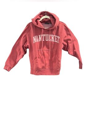 Vintage Jones & Mitchell Distressed Nantucket Red Hooded Sweatshirt